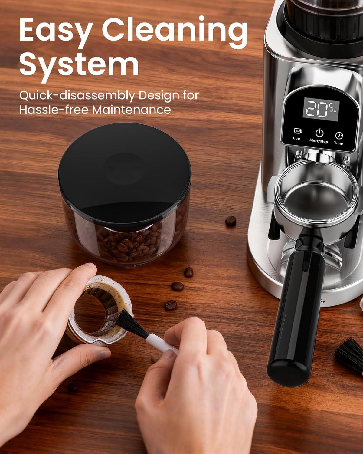 image:imageolayks Conical Burr Coffee Grinder Electric Coffee Bean Grinder with 48 Precise Settings AntiStatic Coffee Grinders for Home Use Adjustable Conical Burr Mill for EsperssoDripFrench Press