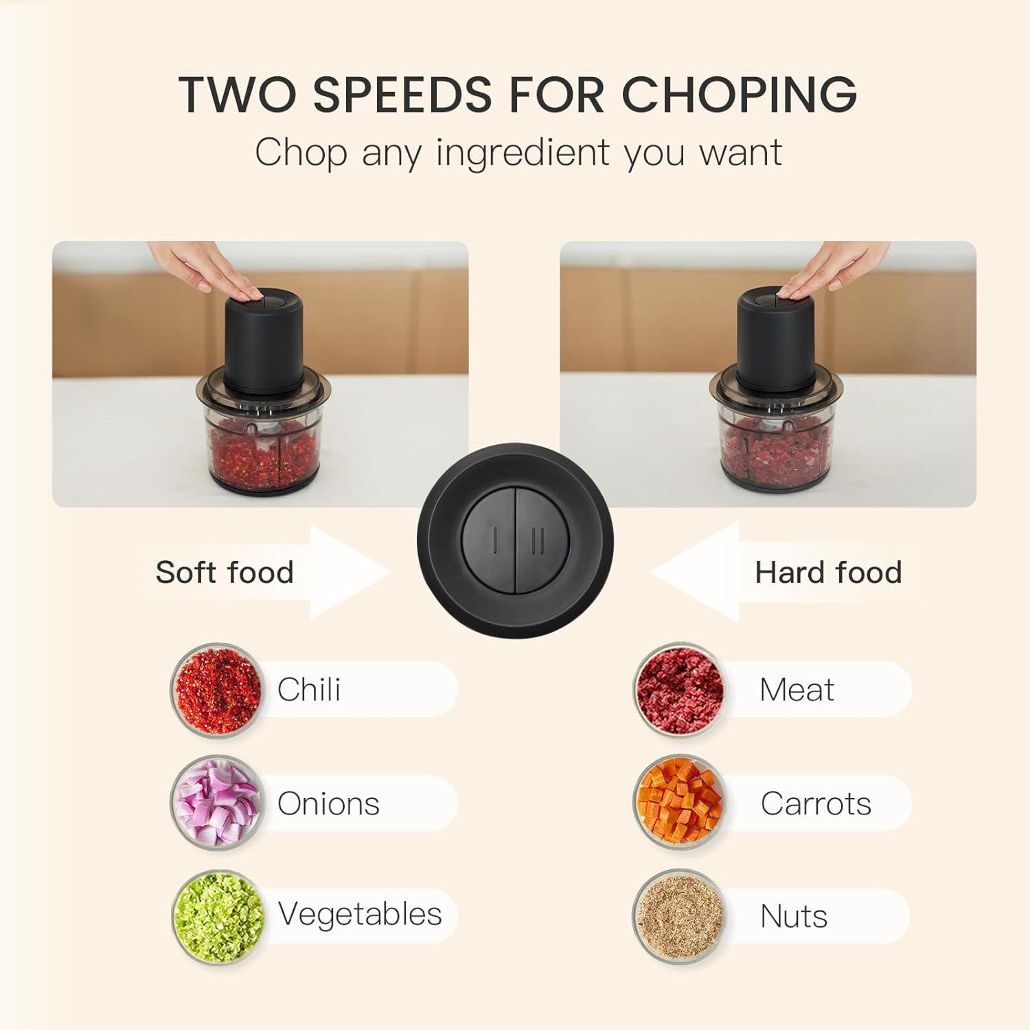 image:imageolayks Food Processor Electric Meat Grinder with 4 Stainless Steel Blades 12L Food Chopper Small Grinder Meat Processor with 2 Speeds for Vegetable Fruits Baby Food Meat Garlic 5 Cups12L