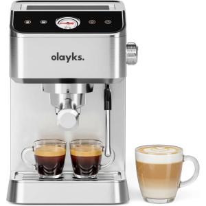 image:imageEspresso Machine 20 Bar Brush Stainless Steel Espresso Maker with Milk Frother Steam Wand 1400W Espresso Coffee Machine with 18L Removable Water Tank for Latte CappuccinoMachiato