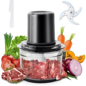 image:imageolayks Food Processor Electric Meat Grinder with 4 Stainless Steel Blades 12L Food Chopper Small Grinder Meat Processor with 2 Speeds for Vegetable Fruits Baby Food Meat Garlic 5 Cups12L
