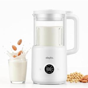 image:imageolayks Nut Milk Maker Machine 8 in 1 Automatic Soy Milk Maker with 12 Blades SelfCleaning 18 Hours Delay Start for Homemade Oat Almond Milk Plant Based Milk Boil Water 20Oz