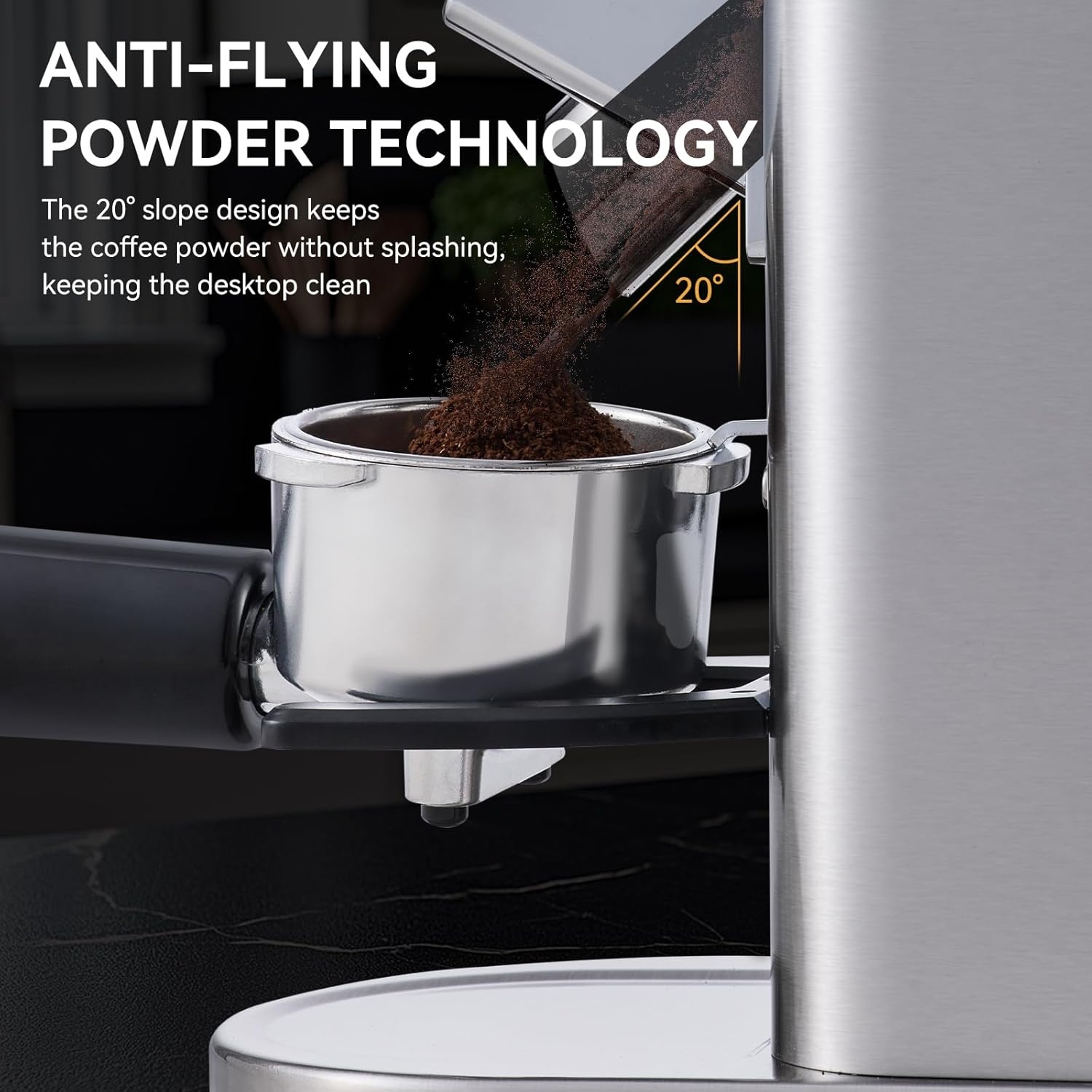 image:imageConical Burr Coffee Grinder Electric with Electronic Timer AntiStatic Coffee Grinders for Home Use Adjustable Conical Burr Mill with 48 Precise Settings for EsperssoDripFrench Press