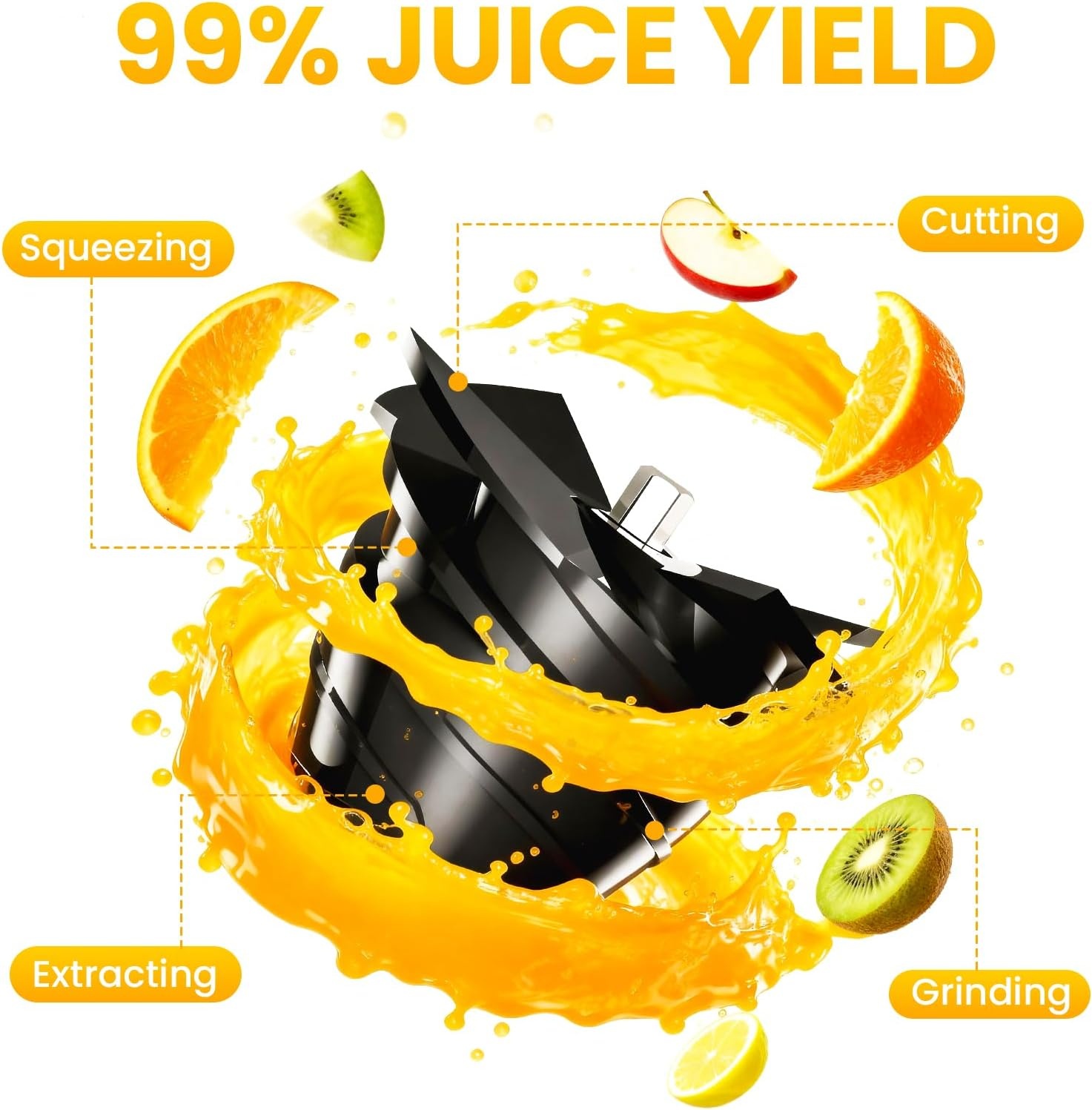 image:imageJuicer Machines Cold Press Juicer for Fruit and Vegetable Masticating Machine with Juice Recipe Self Feeding Effortless for Batch JuicingEasy to CleanHigh Juice YieldGrey