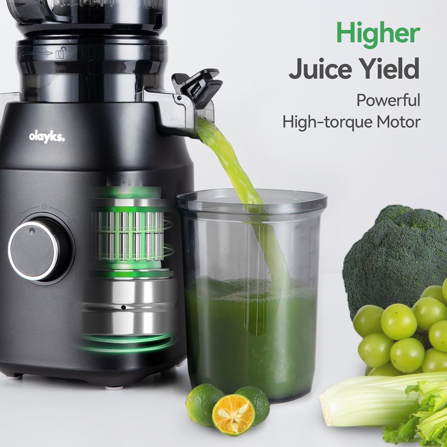 image:imageJuicer Machines Cold Press Juicer with 43 Large Feed Chute Fit Whole Fruit and Vegetable Masticating Machine with Juice Recipe Self Feeding Effortless for Batch JuicingEasy to CleanBlack