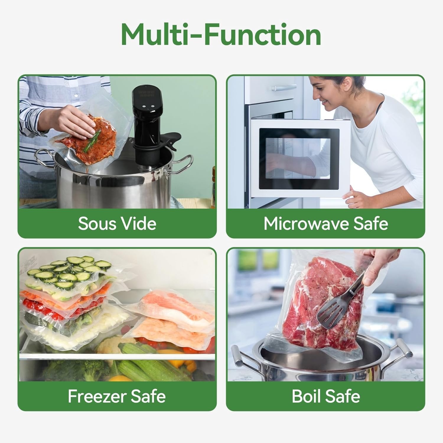 image:imageVaccum Sealer Bag with BPA Free 810 100 Pack for PreCut Vacuum Sealer for Food Bags Commercial Grade Vacuum Food Storage Bags for Sous Vide Freezer Vac Storage Meal Prep810