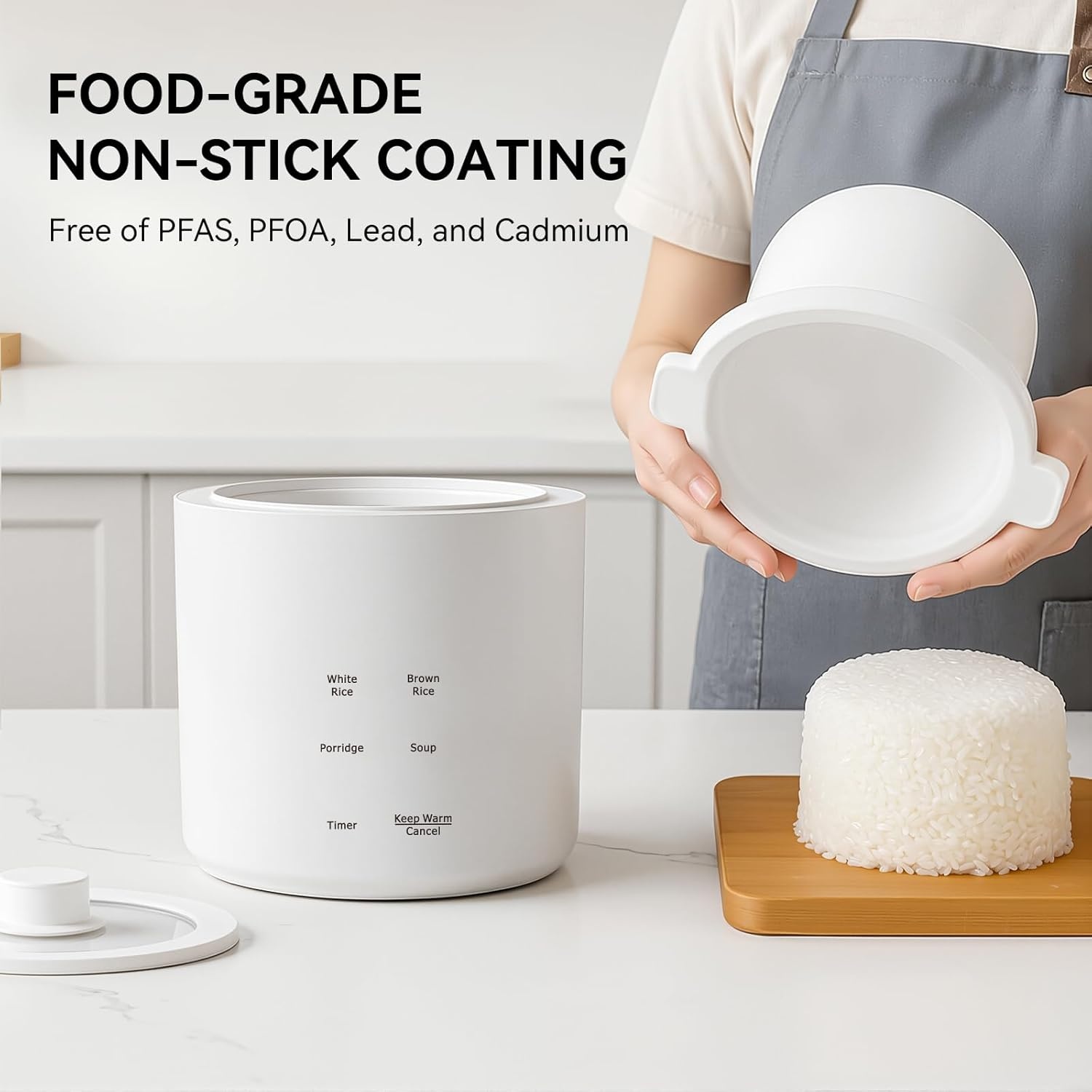 image:imageolayks Rice Cooker 2 Cup Uncooked Mini Rice Cooker Small Electric Cooker with 4 Cooking Functions 24 Hour Preset Heat Preservation NonStick Ceramic Coating for 12 People