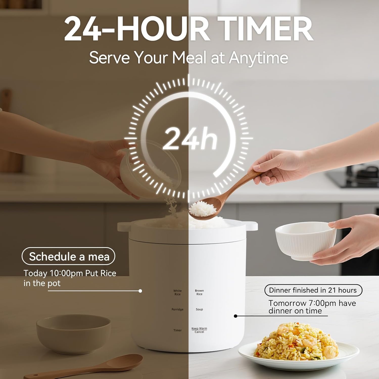 image:imageolayks Rice Cooker 2 Cup Uncooked Mini Rice Cooker Small Electric Cooker with 4 Cooking Functions 24 Hour Preset Heat Preservation NonStick Ceramic Coating for 12 People