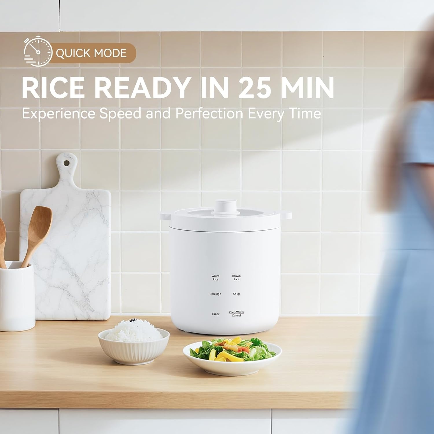 image:imageolayks Rice Cooker 2 Cup Uncooked Mini Rice Cooker Small Electric Cooker with 4 Cooking Functions 24 Hour Preset Heat Preservation NonStick Ceramic Coating for 12 People