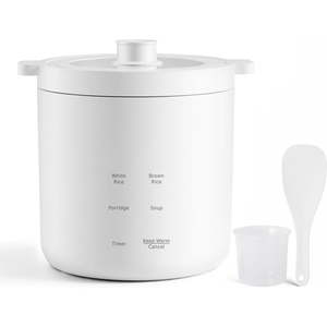 image:imageolayks Rice Cooker 2 Cup Uncooked Mini Rice Cooker Small Electric Cooker with 4 Cooking Functions 24 Hour Preset Heat Preservation NonStick Ceramic Coating for 12 People
