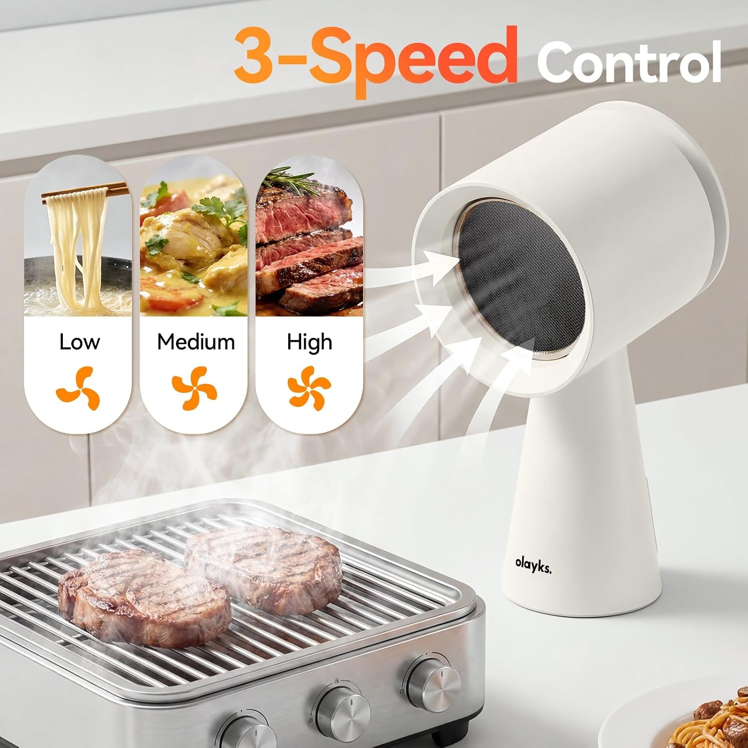 image:imagePortable Range Hood Desktop Range Hood with 3 Speed Exhaust Fan and olayks Induction Cooktop Portable Induction Cooktop with Cooking Pot and Grill Pan