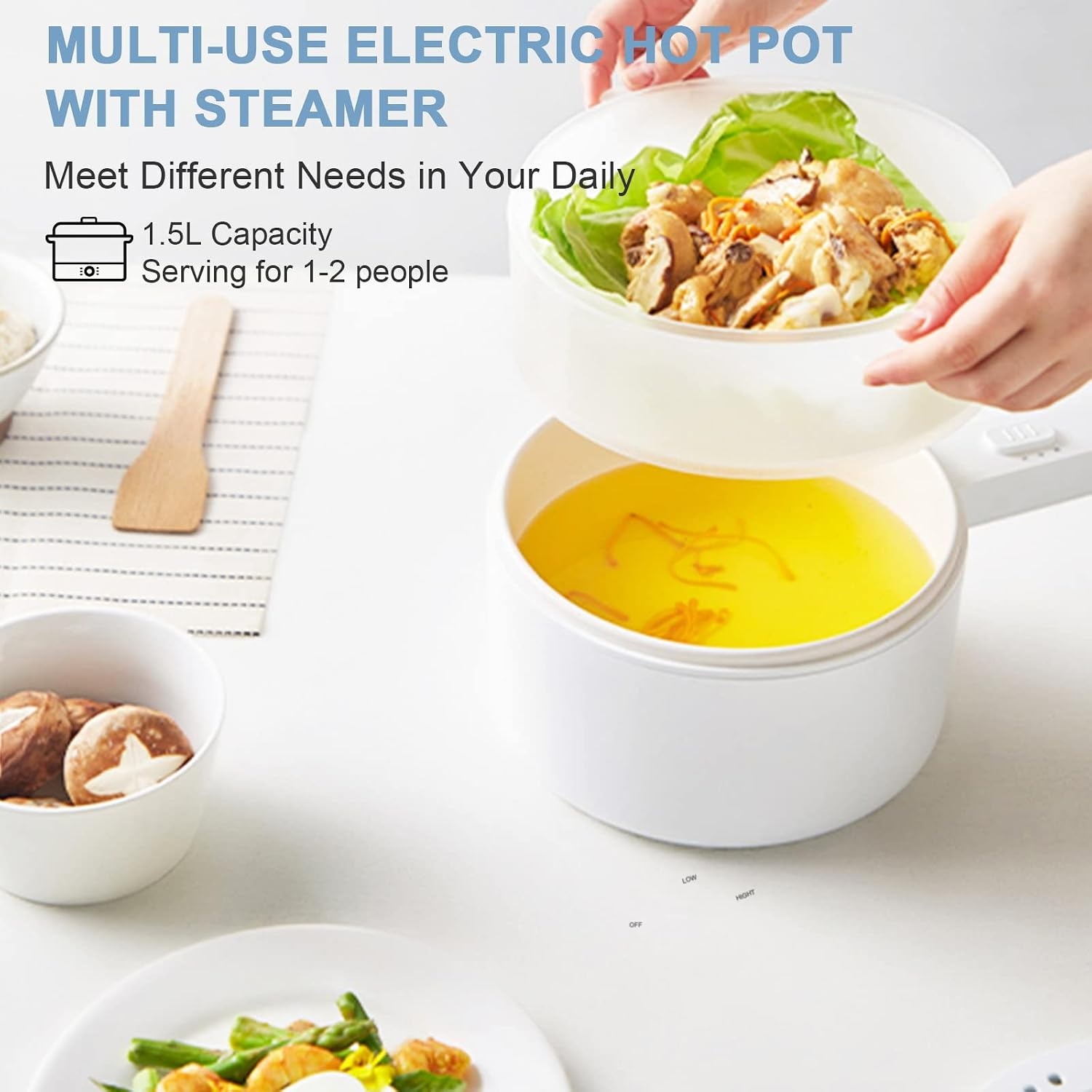 image:imageolayks Induction Cooktop Portable Induction Cooktop with 8L Cast Iron Cooking Pot and Cast Iron Panamp Electric Hot Pot with Steamer15L Ceramic Glaze Nonstick Portable Pot