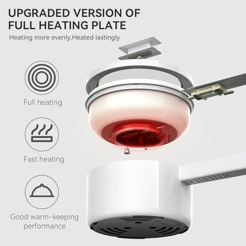 image:imageolayks Induction Cooktop Portable Induction Cooktop with 8L Cast Iron Cooking Pot and Cast Iron Panamp Electric Hot Pot with Steamer15L Ceramic Glaze Nonstick Portable Pot