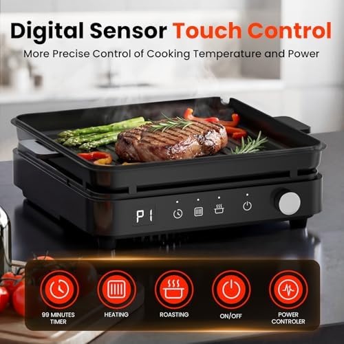 image:imageolayks Induction Cooktop Portable Induction Cooktop with 8L Cast Iron Cooking Pot and Cast Iron Panamp Electric Hot Pot with Steamer15L Ceramic Glaze Nonstick Portable Pot