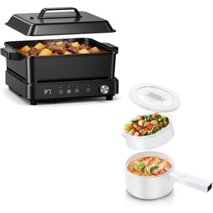 image:imageolayks Induction Cooktop Portable Induction Cooktop with 8L Cast Iron Cooking Pot and Cast Iron Panamp Electric Hot Pot with Steamer15L Ceramic Glaze Nonstick Portable Pot