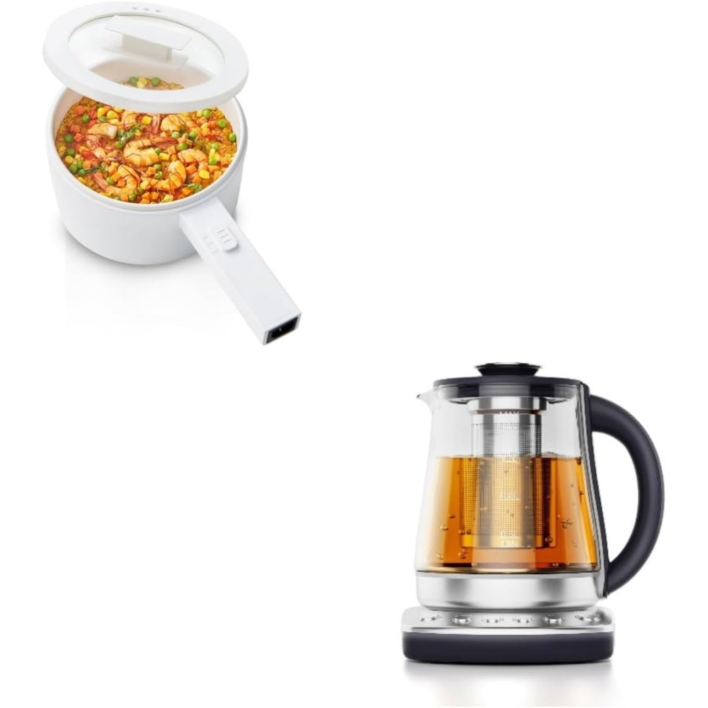 image:imageolayks Hot Pot Electric 15L Ceramic Glaze Nonstick Mini Pot and Tea Kettle With Infuser 15L Electric Tea Kettle With Temperature Control