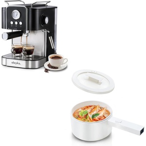 image:imageOlayks Espresso Machine 20 Bar Professtional Espresso Coffee Maker with Milk Frother Steam Wand amp Hot Pot Electric 15L Ceramic Glaze Nonstick Mini Electric Pot Portable Electric Hot Pot