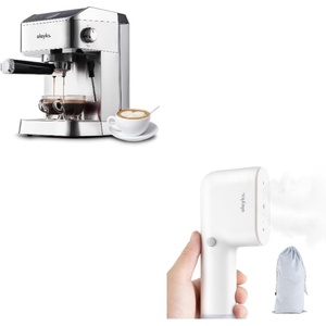 image:imageOlayks Espresso Machine 20 Bar Brush Stainless Steel Espresso Maker with Milk Frother Steam Wand and Travel Steamer for Clothes Fashion Portable Handheld Garment Steamer