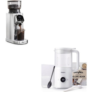 image:imageolayks Conical Burr Coffee Grinder Electric with Electronic Timer AntiStatic Coffee Grinders for Home Use amp Automatic Nut Milk Maker 20 Oz Soy Milk Maker Machine