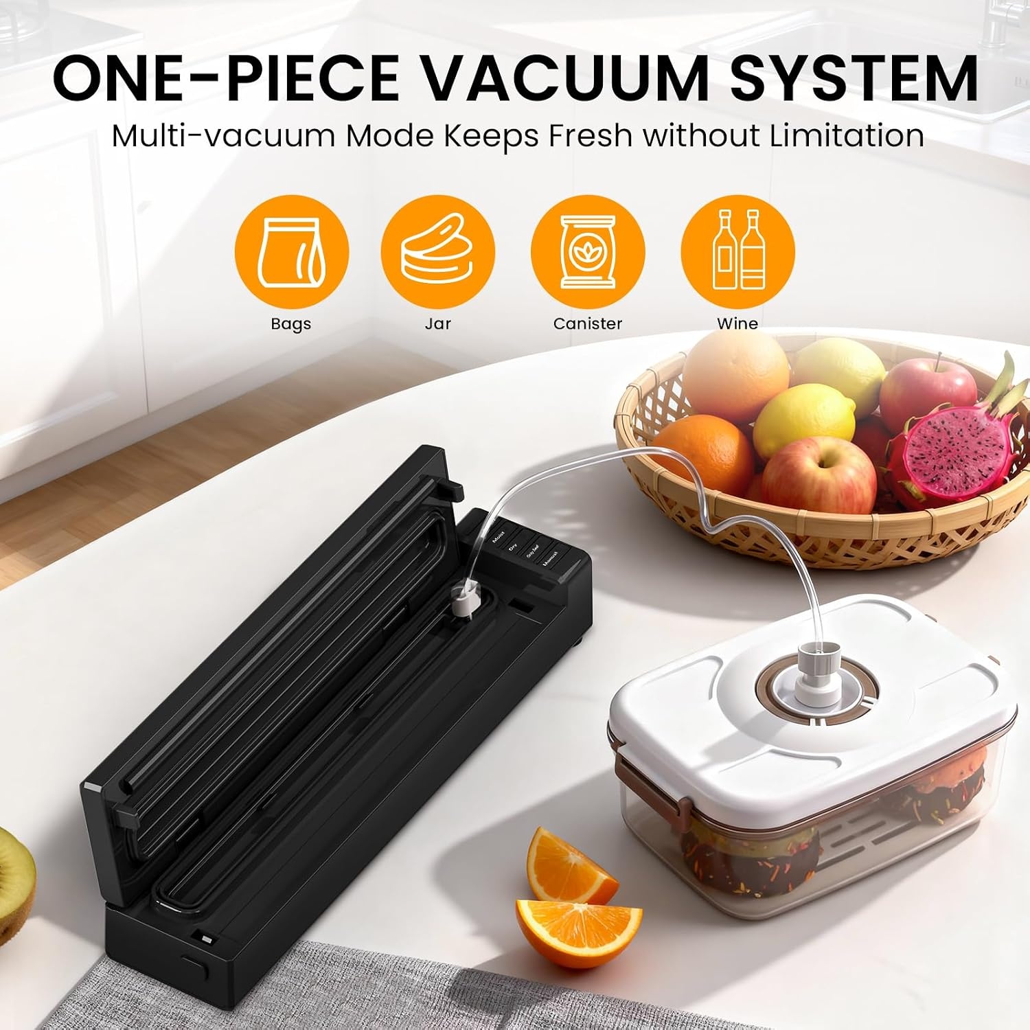 image:imageVacuum Sealer Machine for Food 60KPA Automatic Food Saver with Dryamp Moist Modes and Vacuum Sealer Bags 68
