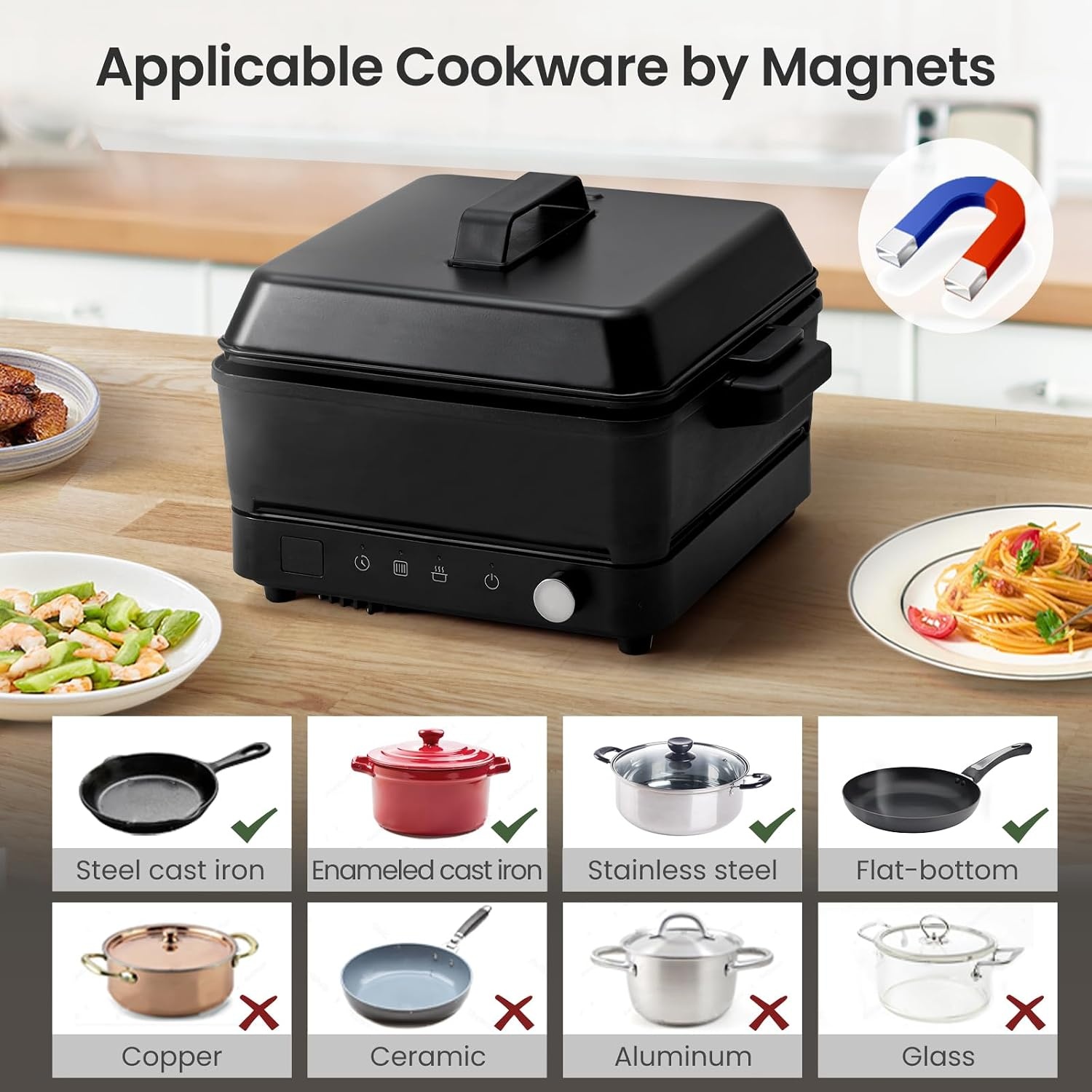 image:imagePortable Induction Cooktop 1500W with Grill Pan amp olayks Automatic Nut Milk Maker 20 Oz Soy Milk Maker Machine for Homemade AlmondOatSoy
