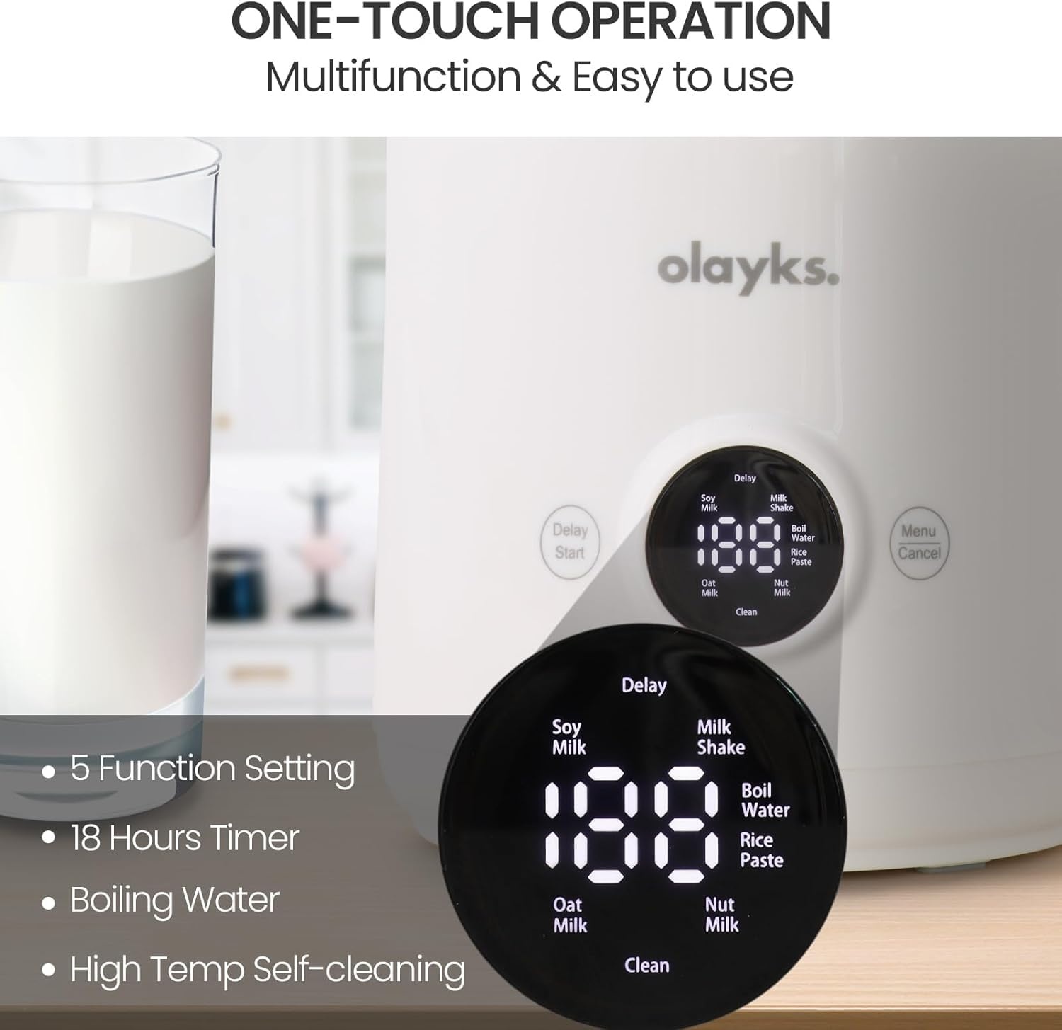 image:imagePortable Induction Cooktop 1500W with Grill Pan amp olayks Automatic Nut Milk Maker 20 Oz Soy Milk Maker Machine for Homemade AlmondOatSoy