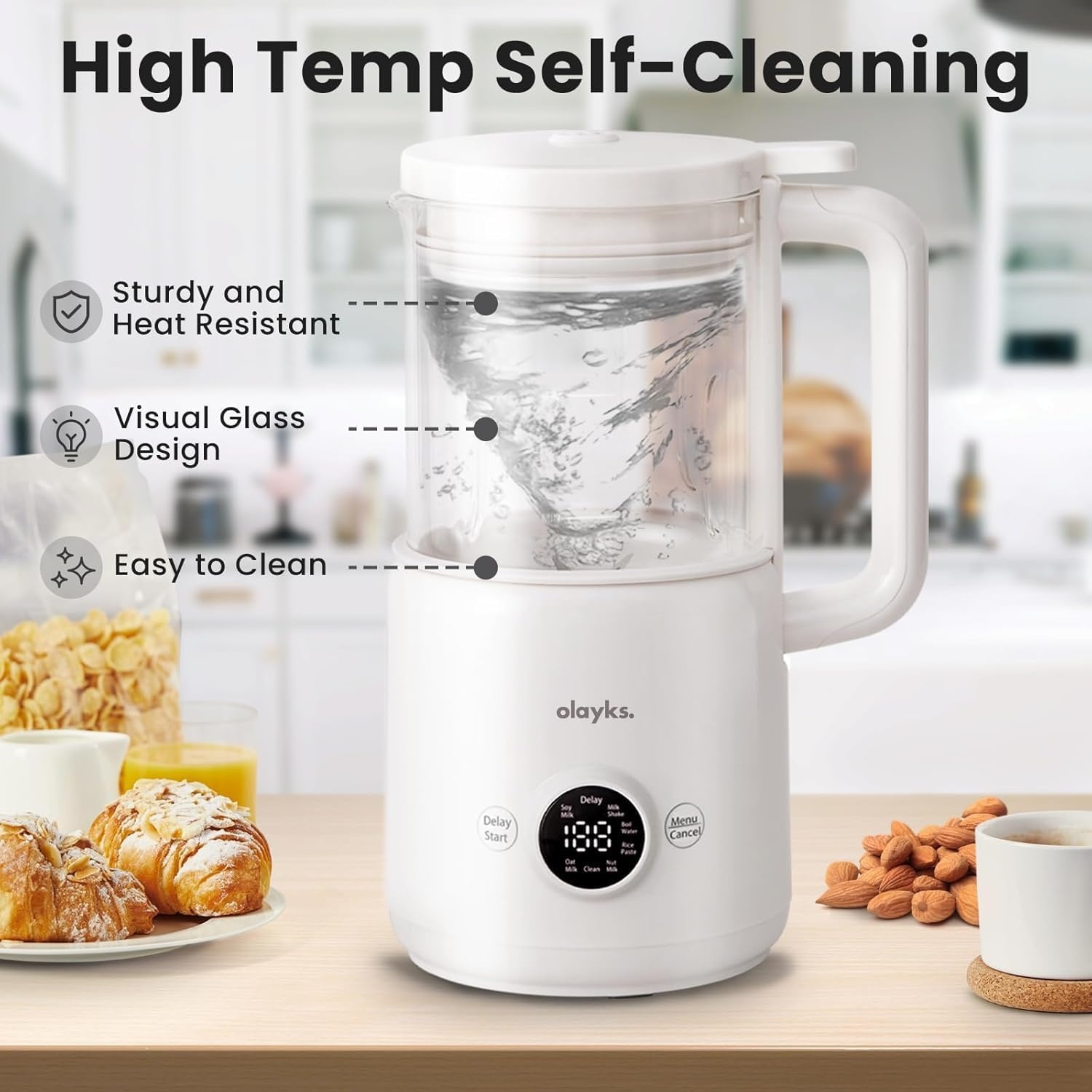 image:imagePortable Induction Cooktop 1500W with Grill Pan amp olayks Automatic Nut Milk Maker 20 Oz Soy Milk Maker Machine for Homemade AlmondOatSoy