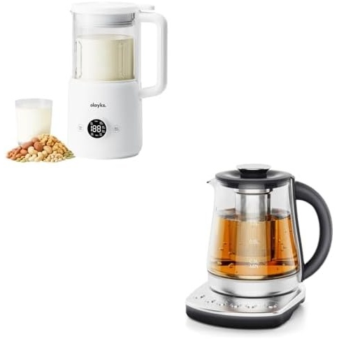 image:imageolayks Automatic Nut Milk Maker 20 Oz Soy Milk Maker Machine amp olayks Electric Kettle With Infuser 15L Electric Tea Kettle With Temperature Control