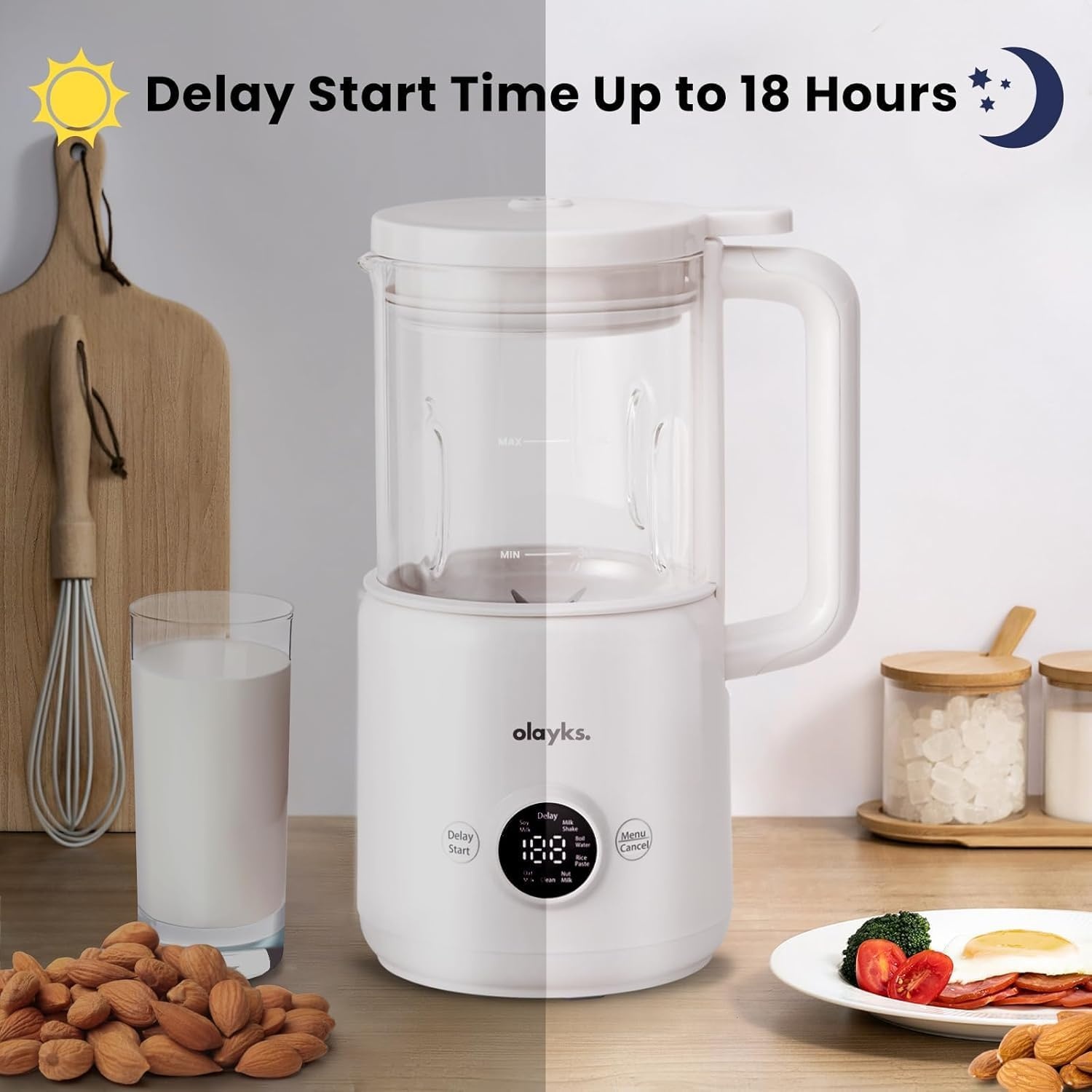 image:imageolayks 6 in 1 Automatic Nut Milk Maker Blender 20oz Homemade Soy Milk Maker amp Olayks Mini Rice Cooker 2 Cup Uncooked Small Electric Cooker