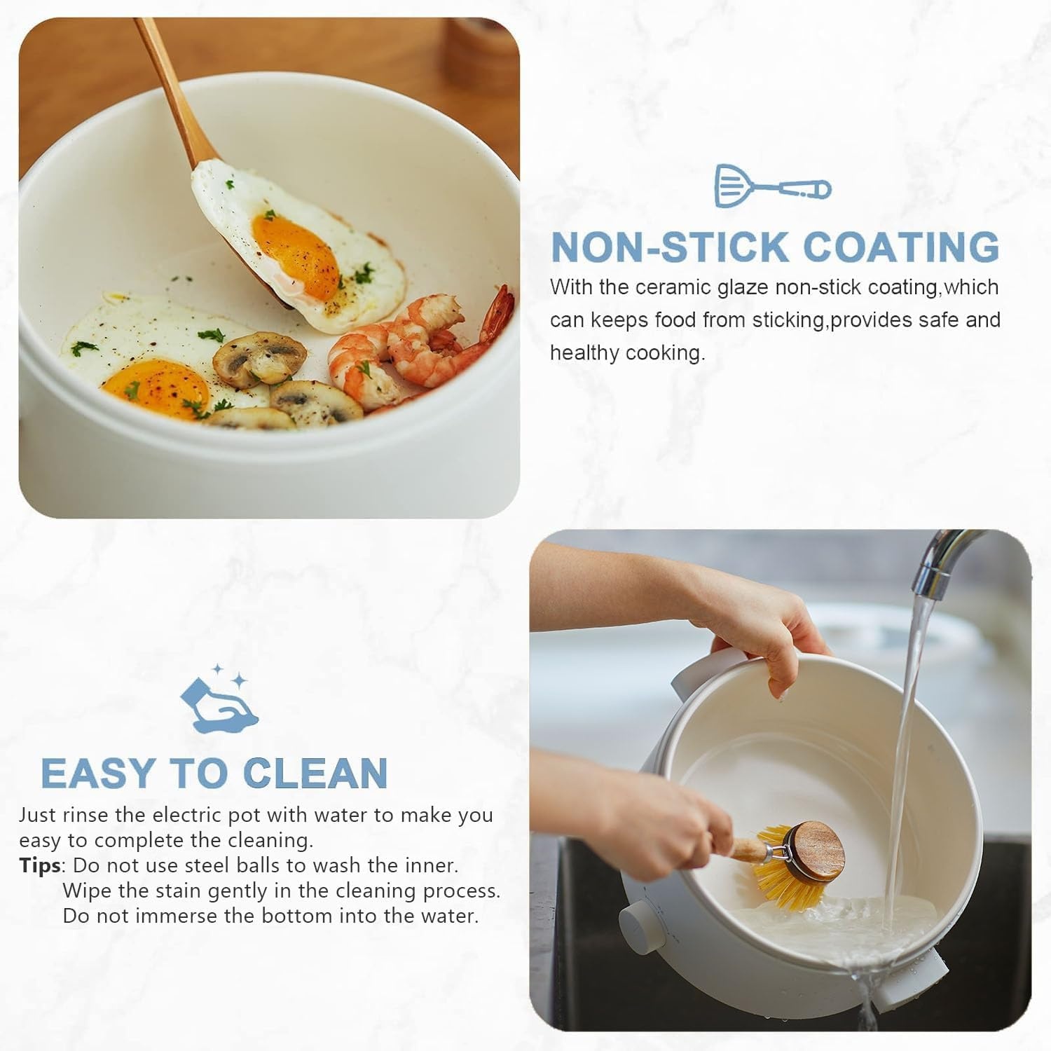 image:imageolayks Automatic Nut Milk Maker 20 Oz Soy Milk Maker Machine amp olayks Electric Cooker 2L Ceramic Glaze Nonstick Pot Dual Power Multifunctional Electric Cooker