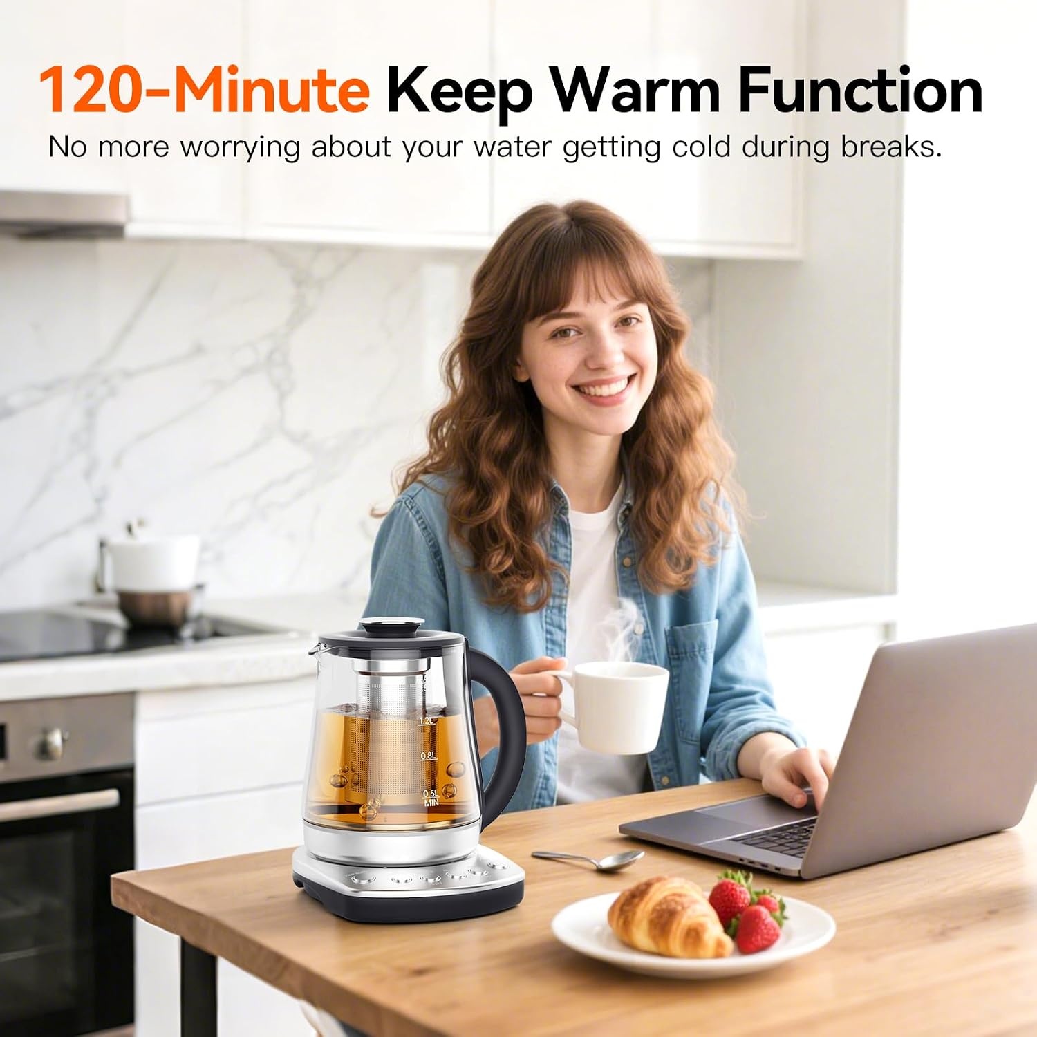 image:imageolayks Automatic Nut Milk Maker 20 Oz Soy Milk Maker Machine amp olayks Electric Kettle With Infuser 15L Electric Tea Kettle With Temperature Control