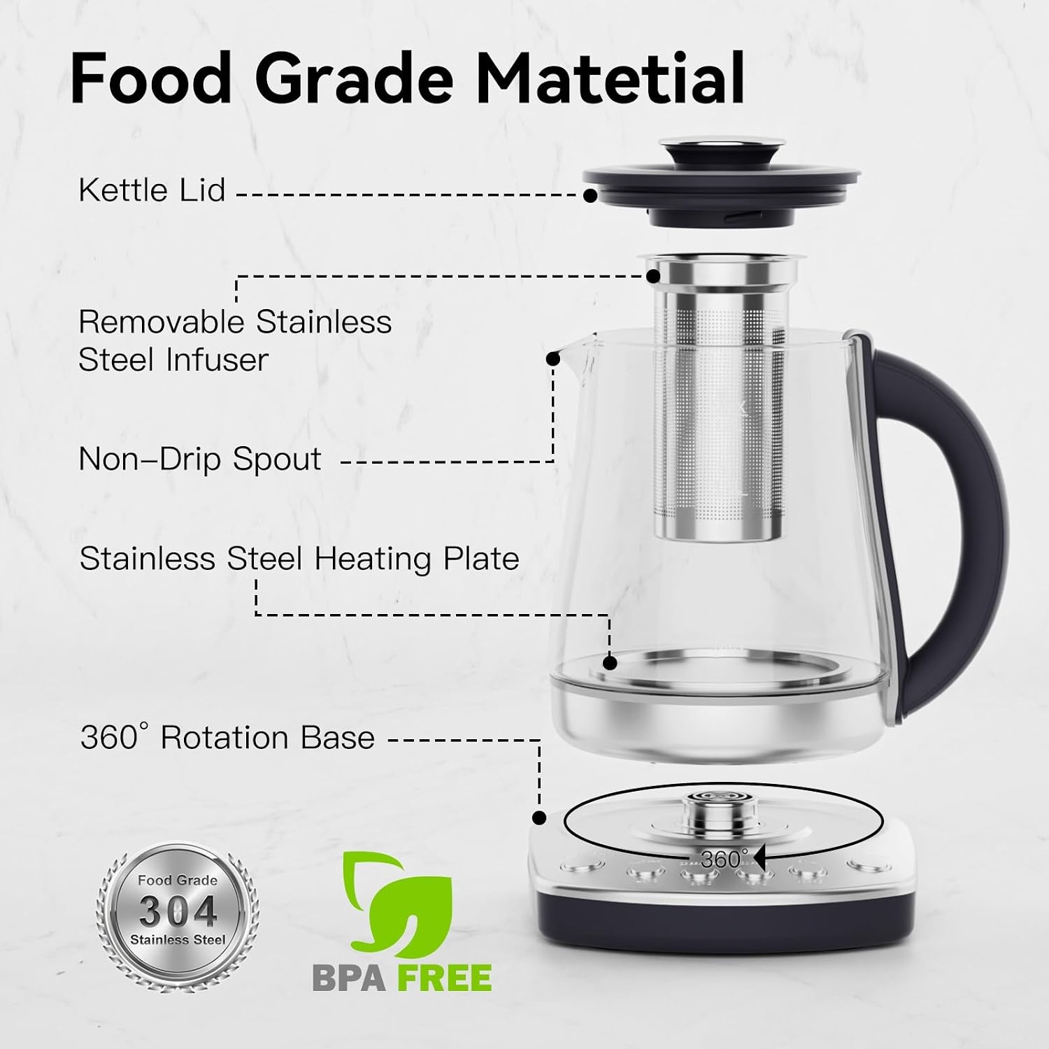 image:imageolayks Automatic Nut Milk Maker 20 Oz Soy Milk Maker Machine amp olayks Electric Kettle With Infuser 15L Electric Tea Kettle With Temperature Control