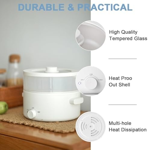 image:imageolayks Automatic Nut Milk Maker 20 Oz Soy Milk Maker Machine amp olayks Electric Steamer for Cooking 2L Ceramic Glaze Nonstick Pot Dual Power Multifunctional Electric Cooker