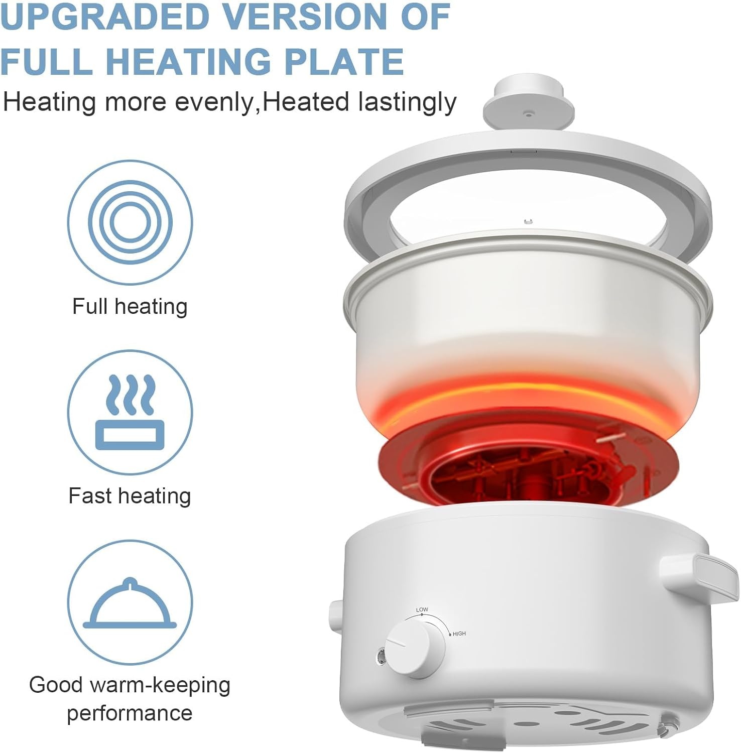 image:imageolayks Automatic Nut Milk Maker 20 Oz Soy Milk Maker Machine amp olayks Electric Steamer for Cooking 2L Ceramic Glaze Nonstick Pot Dual Power Multifunctional Electric Cooker