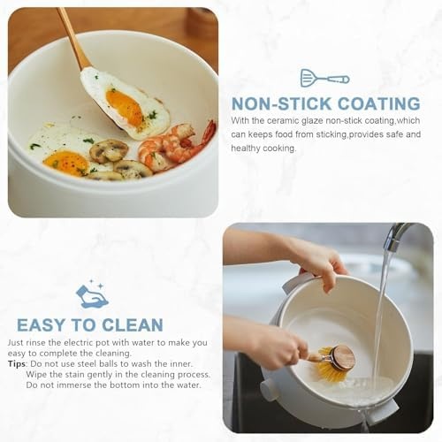 image:imageolayks Automatic Nut Milk Maker 20 Oz Soy Milk Maker Machine amp olayks Electric Steamer for Cooking 2L Ceramic Glaze Nonstick Pot Dual Power Multifunctional Electric Cooker