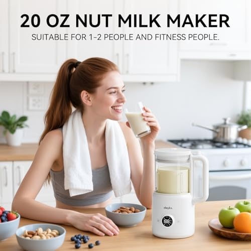 image:imageolayks Automatic Nut Milk Maker 20 Oz Soy Milk Maker Machine amp olayks Electric Steamer for Cooking 2L Ceramic Glaze Nonstick Pot Dual Power Multifunctional Electric Cooker
