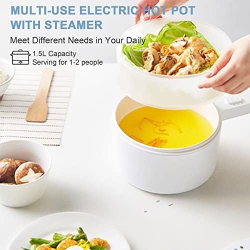 image:imageolayks Hot Pot Electric with Steamer 15L Ceramic Glaze Nonstick Portable Pot amp Travel Steamer for Clothes Fashion Portable Handheld Garment Steamer
