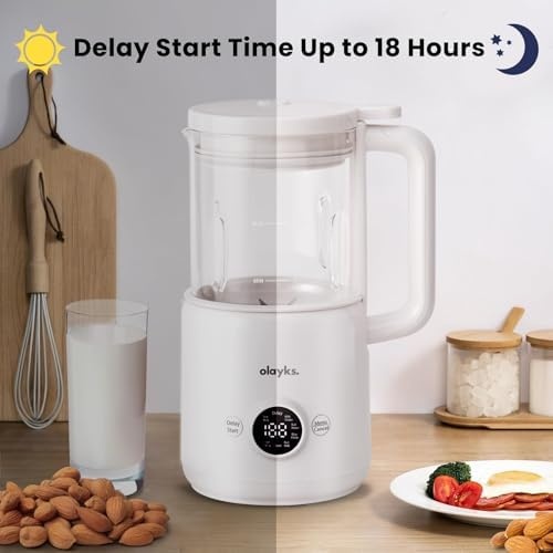 image:imageolayks Hot Pot Electric with Steamer 15L Ceramic Glaze Nonstick Portable Pot amp olayks Automatic Nut Milk Maker 20 Oz Soy Milk Maker Machine