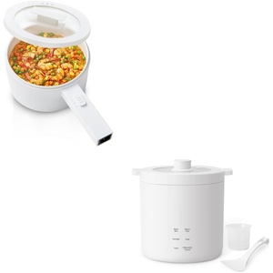 image:image15L Ceramic Glaze Nonstick Mini Electric Pot amp Mini Rice Cooker 2 Cup Uncooked