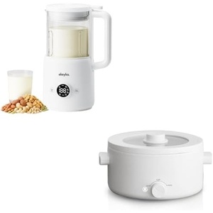 image:imageolayks Automatic Nut Milk Maker 20 Oz Soy Milk Maker Machine amp olayks Electric Cooker 2L Ceramic Glaze Nonstick Pot Dual Power Multifunctional Electric Cooker