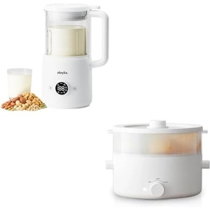 image:imageolayks Automatic Nut Milk Maker 20 Oz Soy Milk Maker Machine amp olayks Electric Steamer for Cooking 2L Ceramic Glaze Nonstick Pot Dual Power Multifunctional Electric Cooker