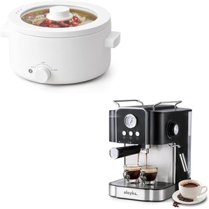 image:imageolayks Electric Cooker 2L Ceramic Glaze NonStick Pot Dual Power MultiFunctional amp Espresso Machine 20 Bar Professtional Espresso Coffee Maker with Milk Frother Steam Wand for Latte Cappuccino