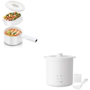 image:imageolayks Hot Pot Electric with Steamer 15L Ceramic Glaze Nonstick Portable Pot amp Olayks Mini Rice Cooker 2 Cup Uncooked Small Electric Cooker