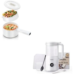 image:imageolayks Hot Pot Electric with Steamer 15L Ceramic Glaze Nonstick Portable Pot amp olayks Automatic Nut Milk Maker 20 Oz Soy Milk Maker Machine