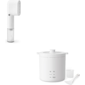 image:imageolayks Travel Steamer for Clothes Fashion Portable Handheld Garment Steamer 15S Heat Up and Mini Rice Cooker 2 Cup Uncooked Small Electric Cooker with 4 Cooking Functions 24 Hour Preset and Heat